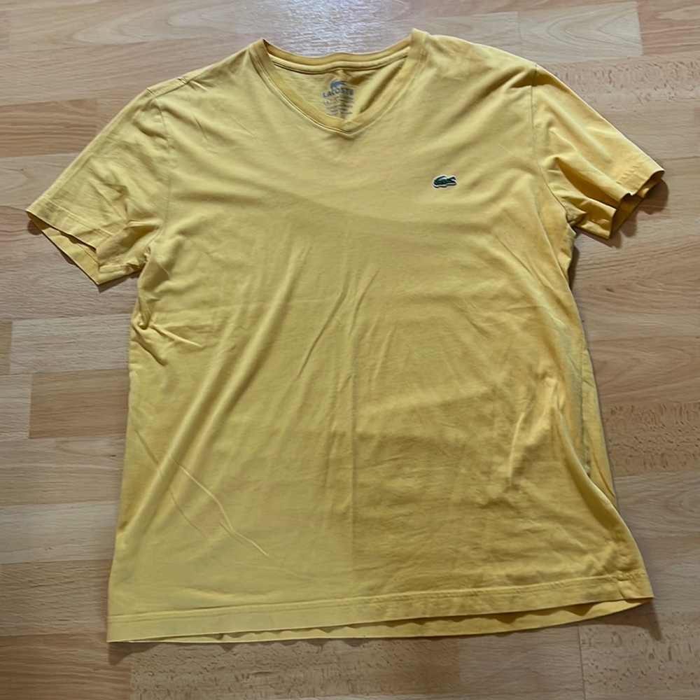 Lacoste V-neck yellow short sleeve